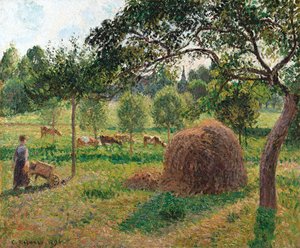 Schemering in Eragny, 1896 door Camille Jacob Pissarro