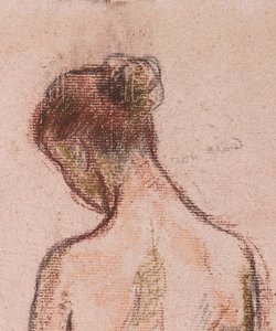Volledig Staande Naakte Vrouw van Achteren
