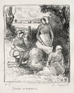 Groep Boeren door Camille Jacob Pissarro