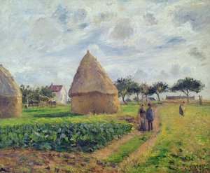 Hooibergen door Camille Jacob Pissarro