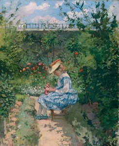 Jeanne in de Tuin, Pontoise, ca. 1872 door Camille Jacob Pissarro