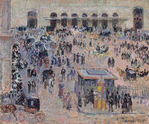 La Place du Havre en het Gare Saint-Lazare door Camille Jacob Pissarro