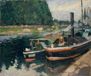 Vrachtschepen in de haven van Pontoise
