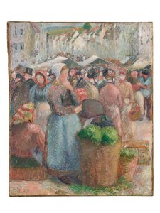 De Markt van Gisors, Grande-Rue, 1885 door Camille Jacob Pissarro