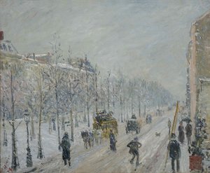 Les Boulevards, extérieurs, effet de neige, 1879 door Camille Jacob Pissarro
