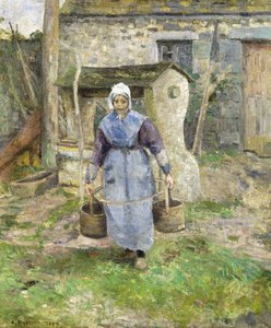 Moeder Presle, Montfoucault, 1874 door Camille Jacob Pissarro