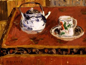Stilleven, kopje en theepot, 1899 door Camille Jacob Pissarro