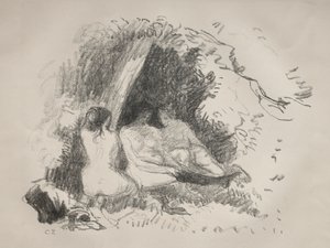 Naakte Vrouwen, c. 1896 door Camille Jacob Pissarro