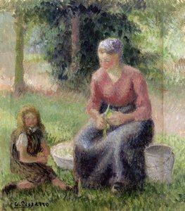 Boerin en haar kleine meisje, ca.1893 door Camille Jacob Pissarro