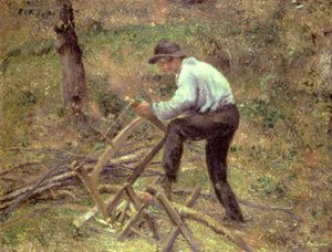 Pere Melon Zaagt Hout, Pontoise, 1879
