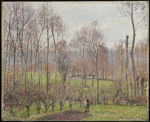 Populieren, Grijs Weer, Eragny, 1895 door Camille Jacob Pissarro
