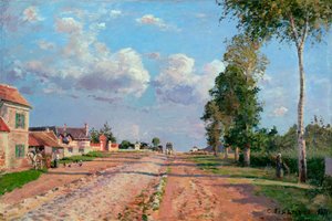 Route de Versailles, Rocquencourt, 1871 door Camille Jacob Pissarro
