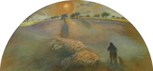 Herder en schapen door Camille Jacob Pissarro