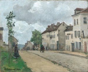 Straat in Pontoise (Rue de Gisors) door Camille Jacob Pissarro