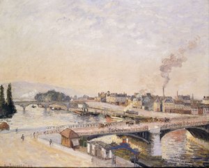 Zonsopgang over Rouen; Lever du Soleil à Rouen, 1898 door Camille Jacob Pissarro