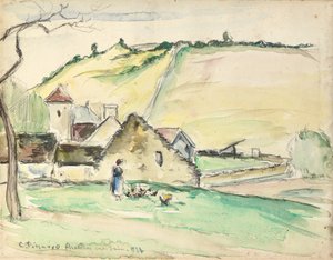 De boerderij in Chatillon-Sur-Seine, 1882 door Camille Jacob Pissarro