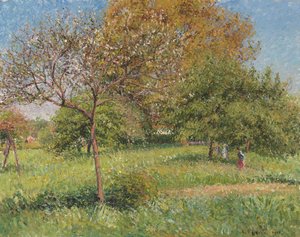 De grote walnotenboom, ochtend, Eragny, 1901 door Camille Jacob Pissarro