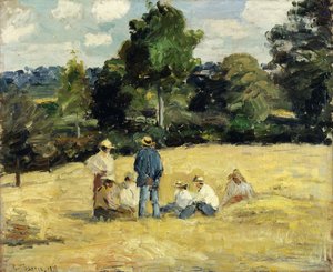 De rust van de oogsters, Montfoucault door Camille Jacob Pissarro