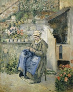 De vrolijke moeder, 1874 door Camille Jacob Pissarro