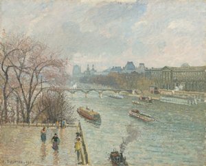 Het Louvre, middag, regenachtig weer