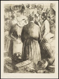 De markt in Pontoise, c.1895 door Camille Jacob Pissarro