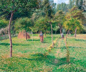 De boomgaard in Éragny door Camille Jacob Pissarro