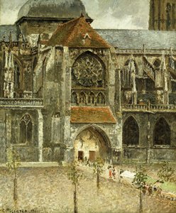 Het Portaal van de Kerk Saint-Jacques in Dieppe door Camille Jacob Pissarro