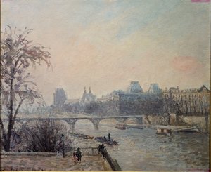 De Seine en het Louvre door Camille Jacob Pissarro