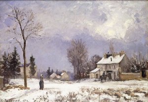 De weg naar Versailles in Saint-Germain in Louveciennes, 1872 door Camille Jacob Pissarro