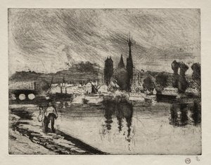 Uitzicht op Rouen door Camille Jacob Pissarro