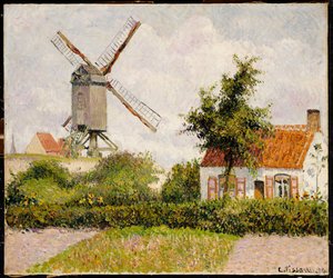 Windmolen in Knokke, België, 1894 door Camille Jacob Pissarro