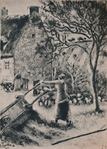 Vrouw die een Kruiwagen Leegt, ca. 1880