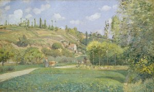 Een koeherder in Valhermeil, Auvers-sur-Oise, 1874 door Camille Jacob Pissarro