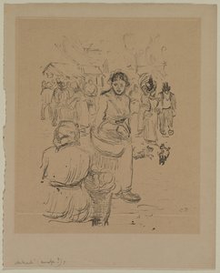 Op de markt door Camille Pissarro