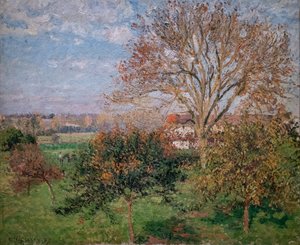 Herfst, ochtend in Eragny door Camille Pissarro