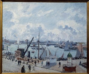 Avant port du Havre, quai de Southampton door Camille Jacob Pissarro