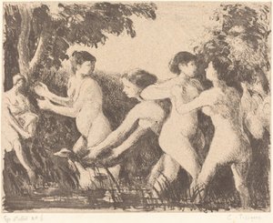 Baigneuses luttant, ca. 1896 door Camille Pissarro