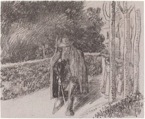 Bedelaar met een kruk, 1897 door Camille Pissarro
