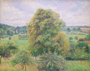 Grote walnotenboom bij Eragny door Camille Pissarro