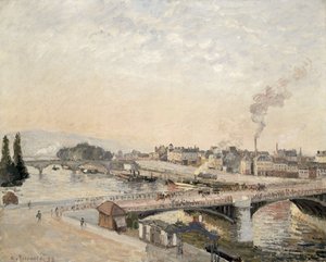 Boieldieu en Corneille bruggen door Camille Jacob Pissarro