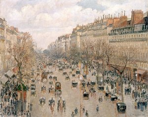 Boulevard Montmartre, Middagzon door Camille Jacob Pissarro