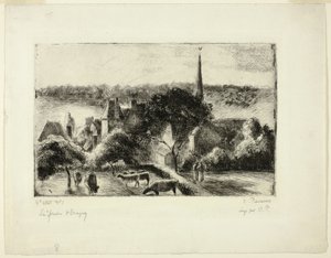 Kerk en boerderij in Éragny