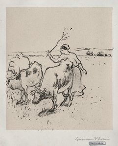 Koeherder door Camille Pissarro