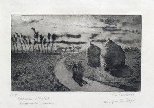 Schemering met hooibergen, 1879