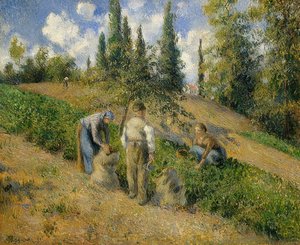 De oogst, Pontoise. 1881 door Camille Jacob Pissarro