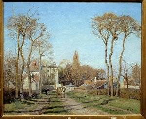 Entrée du village de Voisins le Bretonneux door Camille Jacob Pissarro