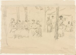 Feest in Pontoise door Camille Pissarro
