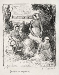 Groep Boeren door Camille Pissarro