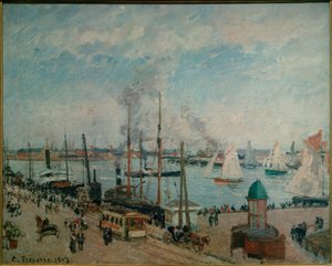 Haven van Le Havre bij vloed door Camille Jacob Pissarro
