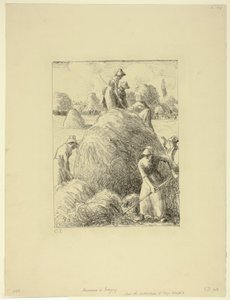 Hooilanders van Eragny door Camille Pissarro
